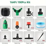 164ft DIY Garden Drip Irrigation System - Easily Adjust Watering Amount & Save Time & Water!