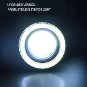 2pcs Universal 3" Led Fog Light Projector White Halo Angel Eye Ring 12V Super Bright High Power 10w Projector For Headlight Car COB DRL Driving Light