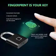 1pc Mini Smart Fingerprint Padlock, Waterproof Security Door Lock, Antitheft Keyless USB Rechargeable Lock For Suitcase Luggage