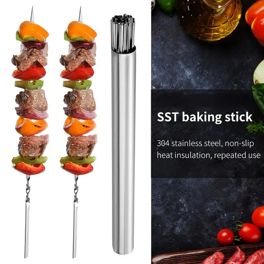 Upgrade Your BBQ Game with 10/20pcs Stainless Steel Barbecue Skewer Storage Tube!