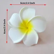 100pcs Stunning Yellow & White Artificial Plumeria for Weddings and Parties - Long-Lasting DIY Flower Decorations