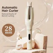 Genai Automatic Hair Curler: 28mm Barrel, 4 Temperature Modes, Negative Ion Generator, Intelligent Timer & Sensor, Auto Shut-Off For Safety