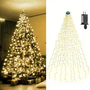 1pc, 400 LED Christmas Tree Decor String Lights with Ring - Festive Holiday Accessory for Birthday Parties and Scene Decor