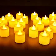 24pcs Flameless Tea Lights: Battery-Operated Candles for Home Decor & Gifts