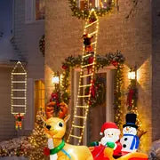 1pc Christmas Decoration Ladder Light With Santa Claus, Christmas Decoration Light, For Indoor And Outdoor, Window, Garden, Home, Wall, Christmas Tree Decoration, Christmas Lights, 118in