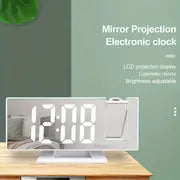 1pc, LED mirror clock,Large 3D Projection Alarm Clock with Mirror, Temperature Display, and Auto Brightness - Perfect for Bedroom and Bedside Use