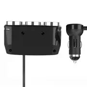 Smart 3-Socket Car Charger with LED Voltage Display & Dual USB Ports - Perfect for All Car Devices!