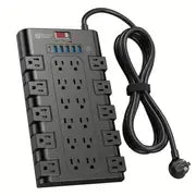 SUPERDANNY 22 Outlets + 6 USB Surge Protector - 15A 6.5Ft Long - Protect Your Electronics Now!