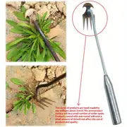 1pc Weed Puller With 4 Teeth, Manganese Steel Forged Gardening Hand Tools, Dual Purpose Weed Remover Tool For Yard, High Strength