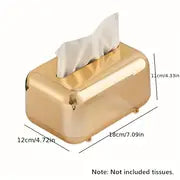 1pc bread tissue box Vintage Tissue Box, Luxury Tissue Box Cover, Electroplated Tissue Box Holder, 2 Color Options, Bathroom Accessories , Bathroom Organizers & Storage