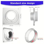 Dryer Vent Connector Kit, Dryer Vent Wall Plate With Quick Connect & Disconnect, Twist Lock Dryer Duct Connector Kit Fits 4 Inch Tubes, Covers Area 7 Inch X 7 Inch, For Dryer Washer Bathroom