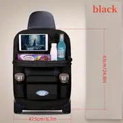 Upgrade Your Car Rides With This All-in-One Back Seat Organizer - Includes Foldable Table Tray, Kick Mats, Tissue Box, Cup Holder, Umbrella Holder, Laptop Table & Car Eating Tray!