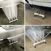 1 Set, 4000psi High Pressure Water Gun Car Chassis Washer With Wheels Stainless Steel 1/4 Quick Plug Connector Car Beauty Washer 4 Holes Spray Head Car Sewer Broom