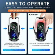 New Q3 Car Holder Wireless Charging Mobile Phone Holder 15W/2A Fast Charging Support Navigation Air Outlet Automatic Induction (suitable For All Smartphones, Free Android/tyte-c/Apple Magnetic Receiving Port)