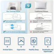 1pc Cervical Neck Pillow For Sleeping, 3D SPA Massage Pillow Partition To Help Sleep And Protect The Neck Pillow