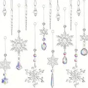 16pcs Christmas Crystal Snowflake Decorations Hanging Christmas Snowflake Decorations Snowflake Ornament Sets Acrylic Icicle Decorations Crystal Snowflake For Christmas Tree Party (Transparent)