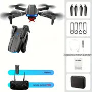 E99 Pro UAV With HD Camera, WiFi Connection Phone APP FPV HD Double Folding RC Quadcopter Altitude Hold, One Key Take Off Remote Control For Kids Men Gift Indoor Outdoor Affordable Drone RC Helicopter