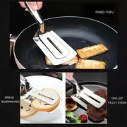 3pcs Steak Clamps, Serving Tongs, Food Tongs, Barbecue Tongs, Stainless Steel Cooking Tongs For Steak, Fish, Bread, Hamburger, BBQ, Pancake, Egg, Pie, Pizza, Bread Tongs, Steak Tongs, Salad Tongs, Dessert Tongs For Buffet, Kitchen Tools