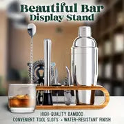 Mixology Bartender Kit: 10-Piece Bar Tool Set With Stylish Bamboo Stand - Perfect Home Bartending Kit And Martini Cocktail Shaker Set For An Awesome Drink Mixing Experience, Fun Housewarming Gift