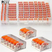 75pcs Electrical Quick Connector, Lever Wire Nut Connector Assortment Kit, DIY Wire Connectors(28-12 AWG),2/3/4 Port Push-in Electrical Connections Terminals, Plug-in Connection Terminal Block,Mini Fast Wire Connector,Cable Termination,0.4-6.0mm