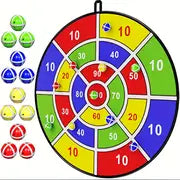 26 Kids Dart Board Set - 12 Sticky Balls - Indoor/Outdoor Fun Party Game For Boys And Girls Ages 3-12 - Perfect Birthday Gift