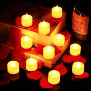 24pcs Flameless Tea Lights: Battery-Operated Candles for Home Decor & Gifts