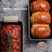 Set, Meat Loaf Pan Bread Pan With Insert (9.84''x5.7''), 2pcs Large Healthy Coating Meatloaf Pan With Drain Drip Tray, Baking Tools, Kitchen Gadgets, Kitchen Accessories, Home Kitchen Items