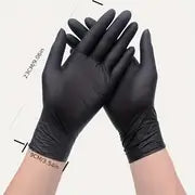 100pcs Guanbo Black Nitrile Disposable Gloves, Thickened Gloves, Food Safety Gloves, Kitchen Gloves, Non-latex Disposable Gloves