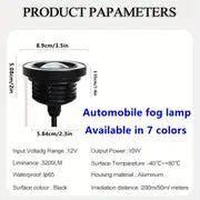 3.5in High Brightness Car Modified Front Fog Lamp LED Angel Eye Lens Fog Lamp Daytime Running Lamp General Waterproof