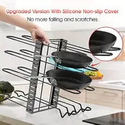 1pc Pot Rack Organizers, 8 Tiers Pots And Pans Organizer For Kitchen Organization & Storage, Adjustable Pot Lid Holders & Pan Rack For Kitchen, Lid Organizer For Pots And Pans