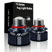 T3 Series 9006/HB4 LED Fog Light Bulbs,16000 Lumens 40W 3570 Chips,Plug And Play,Ultra Long Range Laser Lens Fog Lamps For Cars,SUVs,Trucks,Pack Of 2