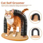 Cat Arch Self Groomer Cat 4-in-1 Multifunctional Hair Brush Cat Arch Groomer And Massager Groom Toy Pet Cat Scratcher Toys Fur Grooming Brush .