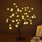 Creative Cherry Blossom Tree Design LED Light, 24/36/48 Led Flower Design Lantern For Wedding Festival Party Bedroom Decor, Christmas & Halloween Decorations