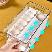 Rolling Slide Food Fridge Drawer Double-layer Egg Tray Container, Refrigerator Organization Household Kitchen Accessories