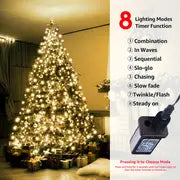 1pc, 400 LED Christmas Tree Decor String Lights with Ring - Festive Holiday Accessory for Birthday Parties and Scene Decor