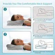 1pc Cooling Pillow For Neck Support, Adjustable Cervical Pillow Cozy Sleeping, Odorless Ergonomic Contour Memory Foam Pillows, Orthopedic Bed Pillow For Side Back Stomach Sleeper Cervical Pillow For Neck And Shoulder Relax