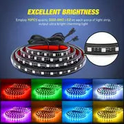 2Pcs 60'' RGB Truck Bed Lights Strip Kit, IP65 Waterproof 12V RGB Light Strips Wireless Remote Control Color Changing Truck LED Lights For Truck