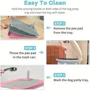 Dog Litter Box, Indoor Pee Pad Holder Puppy Pee Mesh Potty Training Tray Portable Mesh Dog Toilet