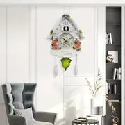 1pc, Nordic Cuckoo Clock with Bird House - Day and Hourly Alarm, Pendulum Wall Clock for Home, Office, and Living Room Decoration