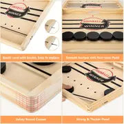 Wooden Foosball Board Game, Slingshot Table Hockey Party Game, Christmas, Halloween And Thanksgiving Gift - Perfect For Families