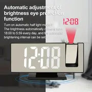 1pc, LED mirror clock,Large 3D Projection Alarm Clock with Mirror, Temperature Display, and Auto Brightness - Perfect for Bedroom and Bedside Use