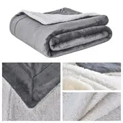 1pc Solid Color Double-sided Sherpa Blanket, Warm Soft Comfortable Flannel Double-layer Blanket, Suitable For Bed Couch Air-conditioned Room Decor, All-season Universal, Perfect Gift