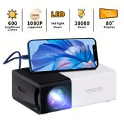 Mini Portable Projector,YG-300,Can Upgrade Your Movie, TV & Gaming Experience With HD Compatible With Android/iOS/Windows/HDMI/USB,etc.