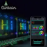 US Standard Adaptor 1set 400 LED Curtain String Lights With App Control RGB Color Displays, Limitless Color & Pure Warm White Lighting