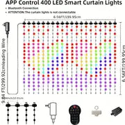 Programmable Serial Lights, 400 Lights, APP&remote, Christmas And Thanksgiving Decoration Light Strip