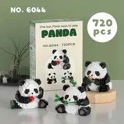 Build Your Own Panda World: 1 Set of Micro-Particle Compatible Building Blocks - Educational DIY Toys