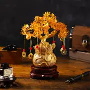 Money Tree Chinese Feng Shui Golden Fortune Tree Feng Shui Tree Bonsai Style Decoration For Luck And Wealth Feng Shui