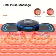 EMS Neck Massager + 2 Massage Tablets Rechargeable Remote Control Electric Cervical Massage Sticker Muscle Stimulator Low Frequency Pulse Massage Tablets