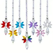 7pcs Rainbow Guardian Angel Crystal Suncatcher For Home/Car Decoration & Porch Decor & Hangings Crystal Glass Ornament