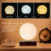 1pc Levitating Moon Table Lamp, Magnetic Floating Night Light With 3 Lighting Modes, 3D Printed Levitation Bedside Table Lamp For Office Bedroom Home Decoration